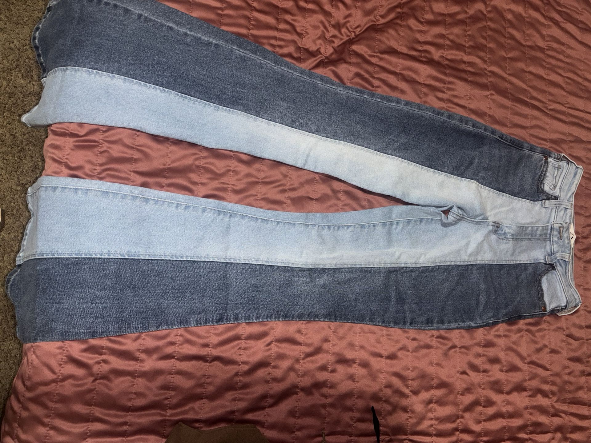 Two Toned Bell Bottom Jeans