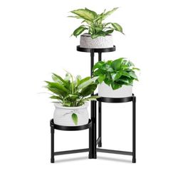 Plant Stand indoor outdoor - 3 Tier black