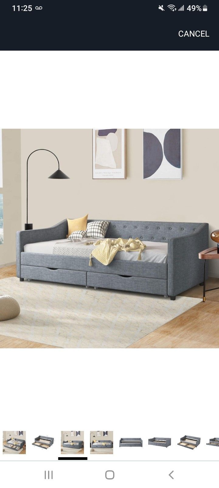 FAVSH Twin Size Upholstered Daybed with Two Drawers