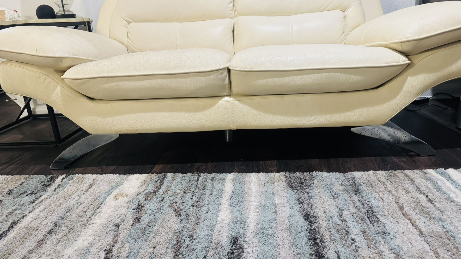 Leather loveseat