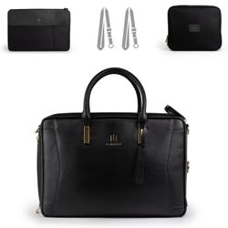 🆕 La Mansio One Half-Pack Modular Travel Bag Black Saffiano Leather Retail $567
