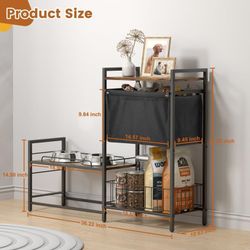 Pet Feeding Station with Storage Shelf