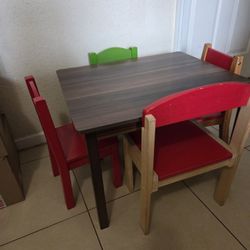 Kids Table With 4 Small Chairs
