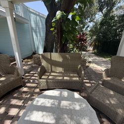 4 Piece Weather Proof Wicker Set 