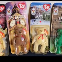 Complete 1999 McDonald’s Ty Teenie Beanie Babies - International Bears Set