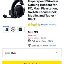 Razer Razer - Blackshark V2 Hyperspeed Wireless Gaming Headset 