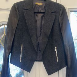 Michael Kors blazer with leather sleeves size 10