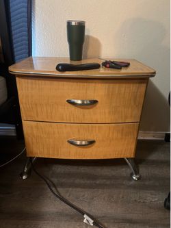 2 nightstands and armoire