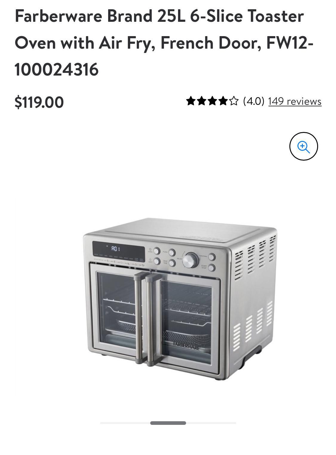 Farberware French Door Toast Ovens 6-Slice 25 Liters Capacity air fryers  kitchen accessories