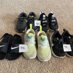 Lot Of 5 Nike Shoes Slides For Boys 