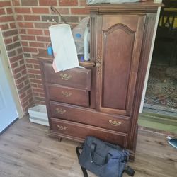 Wood Cabinet With Drawers. Free Pickup.