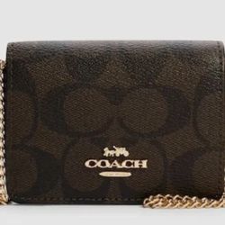 Coach Mini Wallet On A Chain Signature Canvas New