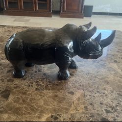 Marble Rhino Statue 