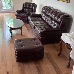 Sofa With Chair And  Ottoman  Set With Coffee Table