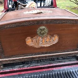 Large Antique Asian Trunk Wooden