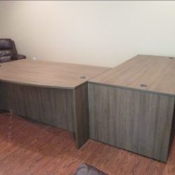 Two Executive Desks Professional Grade in Excellent Condition Locking Drawers Bow Front $1200 Value!