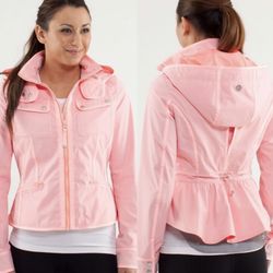 $178 02/2013 PRE-OWNED Lululemon Bleached Coral Out And About Jacket w/ Hood 4