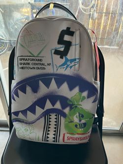 White spray ground backpack