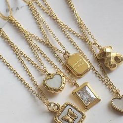 CHIC STOCKING STUFFER Letter Titanium Steel Inlay Zircon Pendant Necklace