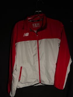 New Balance Red White Windbreaker Track Jacket Full Zip Men’s S