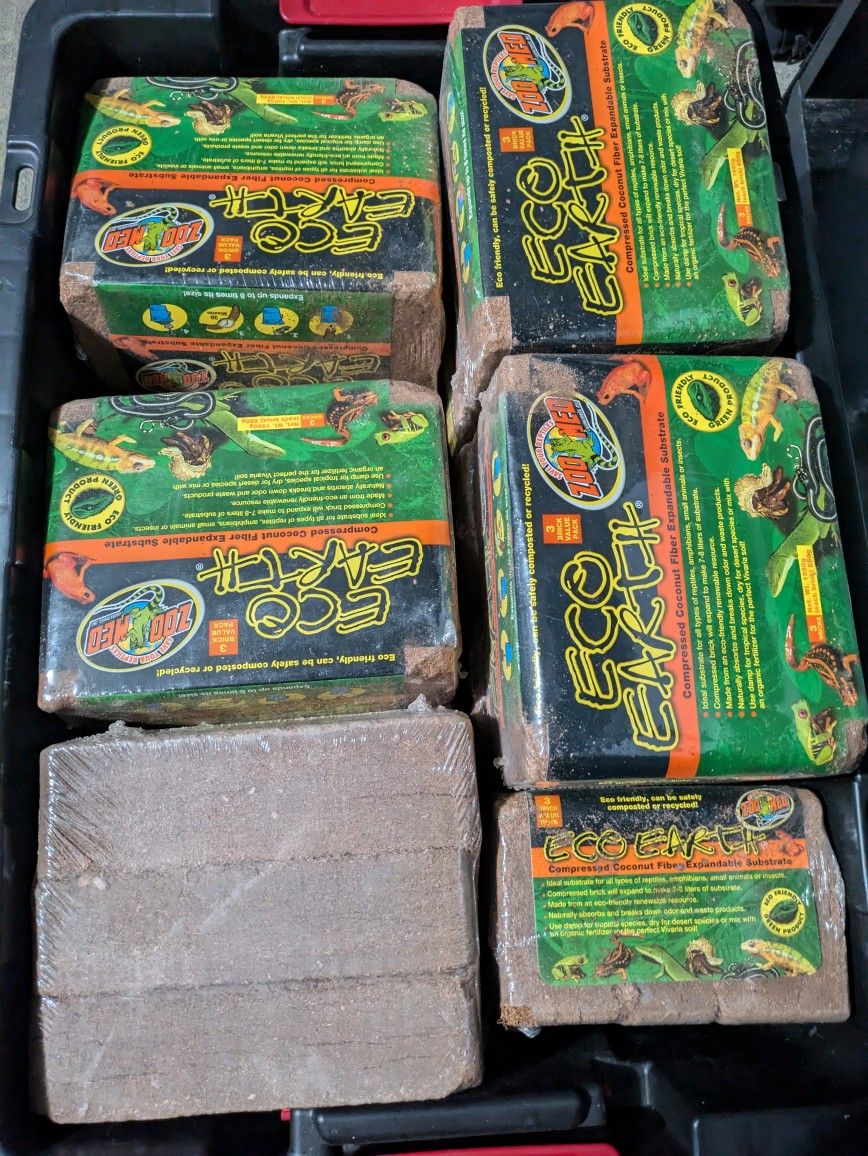 (20) 3 Pack = 60 Eco Earth® Terrarium Substrate /Coco Coir Gardening/Home , Brand New,