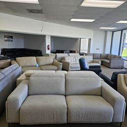 2-pc Fabric Sofa w/ power recliners - Adney 