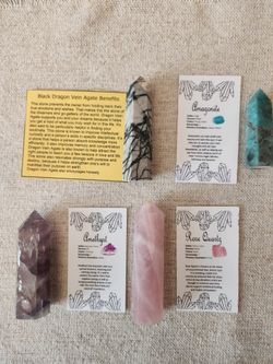 ✨ 4-Piece Crystal Tower Bundle + Info Cards ✨