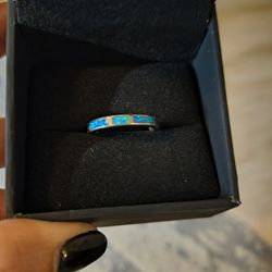 Opal Ring Three Stone Band