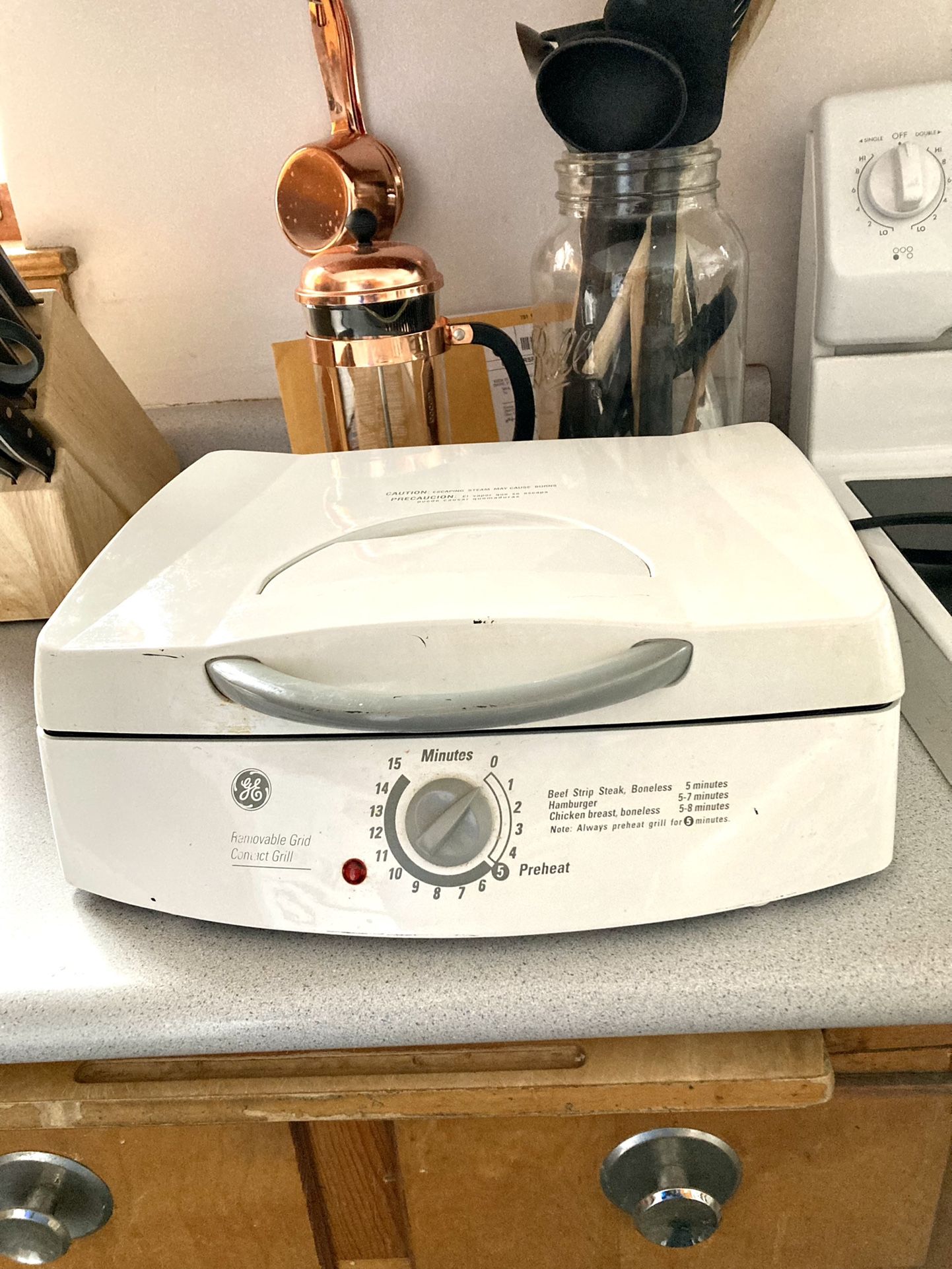 GE Removable Grid Contact Grill