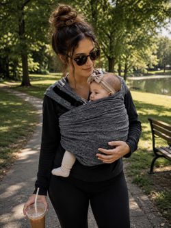 Boppy Baby Carrier Comfyfit Hybrid Wrap Adjustable Waist Pocket Heathered Gray