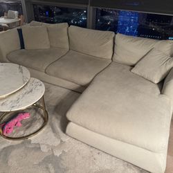 Sectional Couch With Down Feathers & Washable Covers (110”)