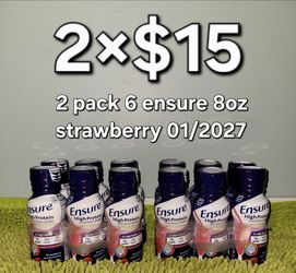 2 pack 6 Ensure Strawberry 8.oz