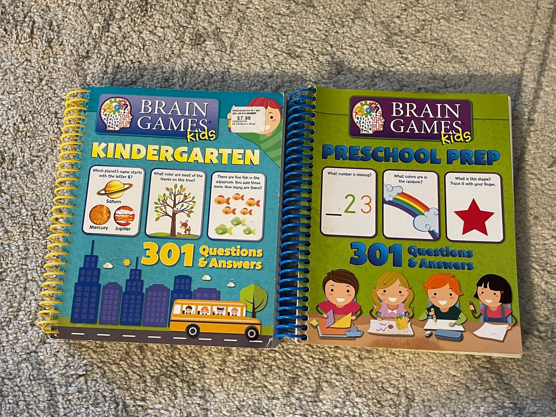 Set Of 2 Children’s Brain Games Kids Pre-K & K Learning Books
