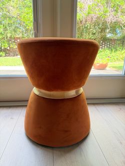 Hourglass Velvet Ottoman Stool