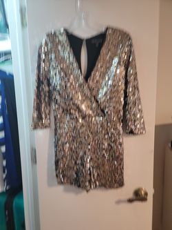 Gold sequin romper NWOT