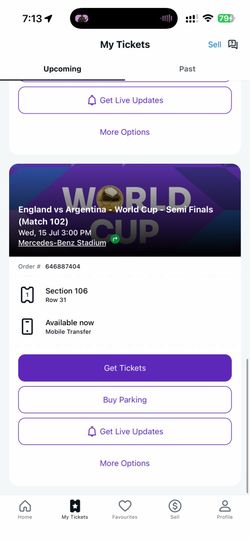 World cup ticket 🔥semi final 🔥🔥 ( Argentina vs england )