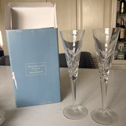 Miller Rogaska Crystal by Reed & Barton Champagne Flutes Set of 2 Wedding
