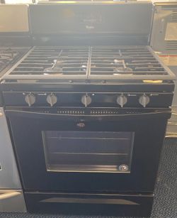 Black Whirlpool Five Burner Gas Range (3-0030)