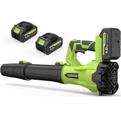 Leaf Blower Cordless 650CFM 288MPH Electric Leaf Blower with 2 × 4.0Ah Battery Operated, 6 Speed Mode, 20V Powered Handheld Blowers for Lawn Care