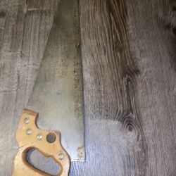 Vintage Warranted Superior Hand Saw AMERICAN WALNUT HANDLE wheat 26" Blade