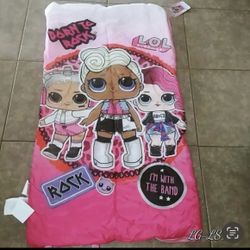 LOL surprise pink full zippered sleeping bag.   (A)