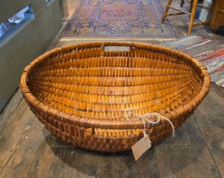 Antique Primitive Split Oak Gathering Basket HUGE!