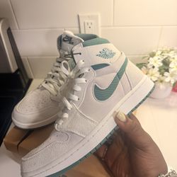 Air Jordan 1 Zoom Air High Green and Grey