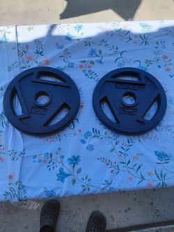 Two 25 lbs Olympic plates