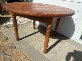 Gorgeous Round Rustic Solid Wood Farmhouse Dining Table