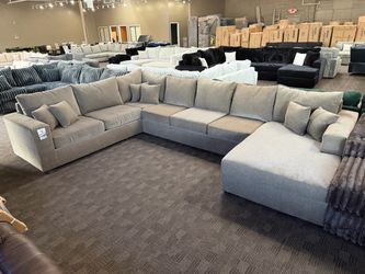 Large light brown comfy sectional (marked down)