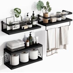 Fixwal 3+1 Tier Wall Mounted Bathroom Shelves