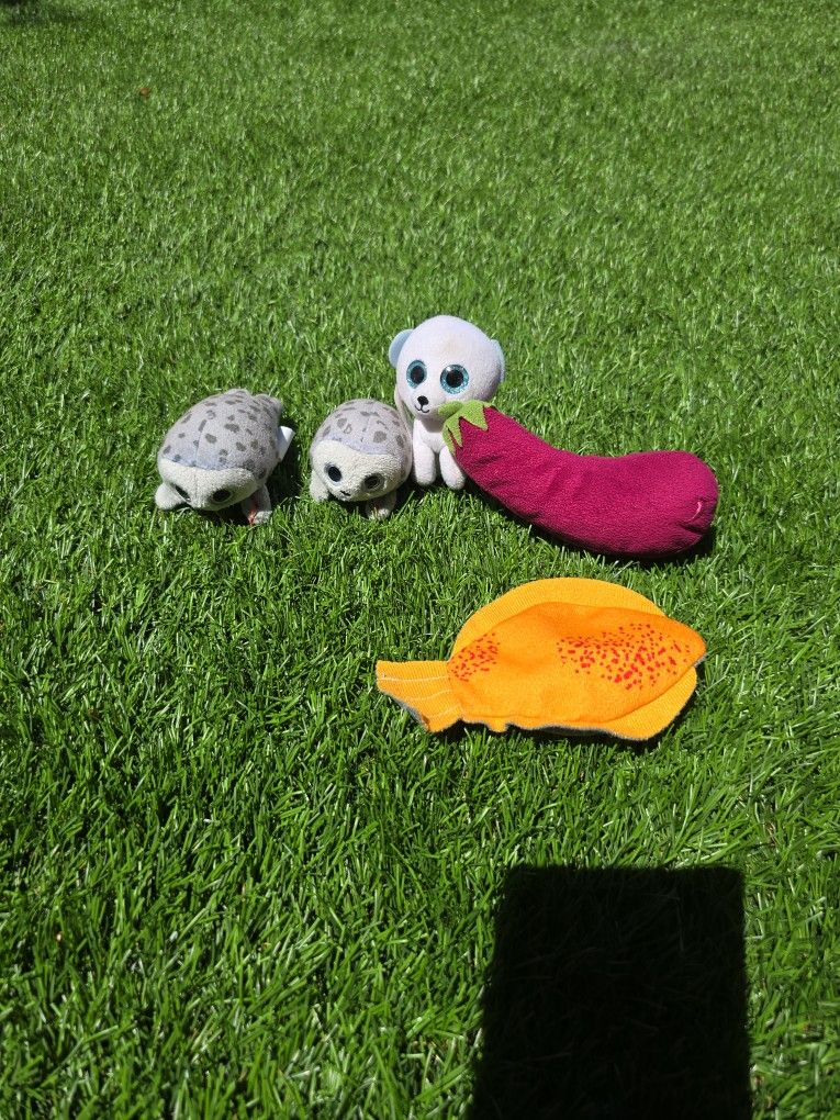 Small Stuffed Animals And Food.