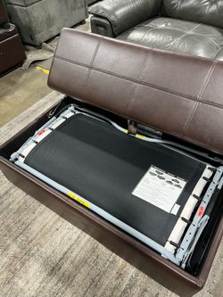 Sleeper ottoman - leather brown