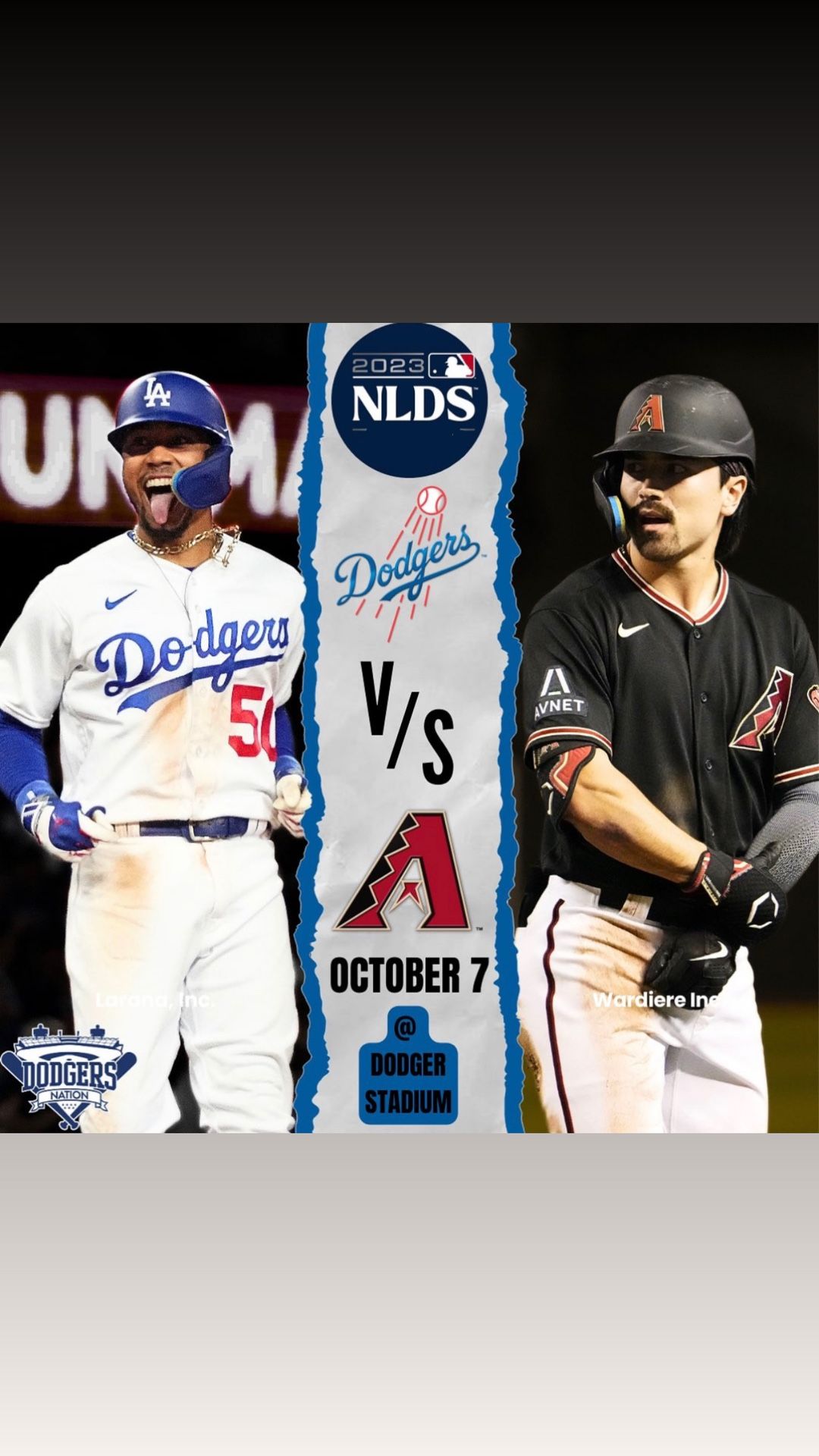 Dodger Tickets Game 1 NLDS Playoffs Dodgers Diamondbacks for Sale in